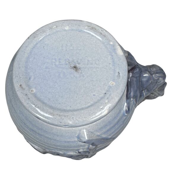 Vintage Red Wing Pottery 1162 Ivy Vase 9" Blue Round Art Flower Decorative - Picture 6 of 8